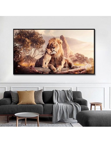 Tableau lion et lionceau Economisez 