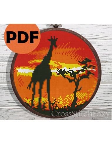 Giraffe cross stitch pattern la livraison gratuite