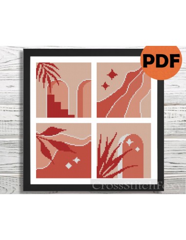 Boho Mini Landscape cross stitch pattern pas cher chine