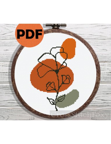 Boho Flower cross stitch pattern plus qu'un jeu 