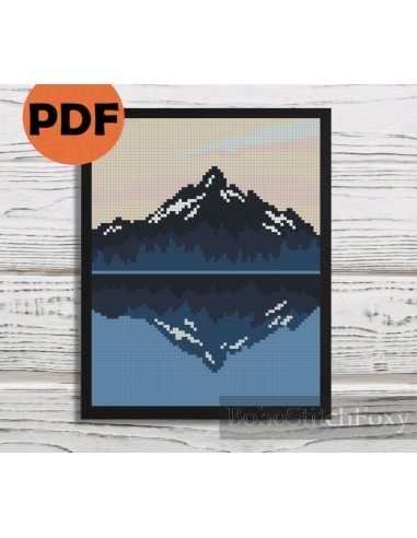 Mountain lake cross stitch pattern Toutes les collections ici