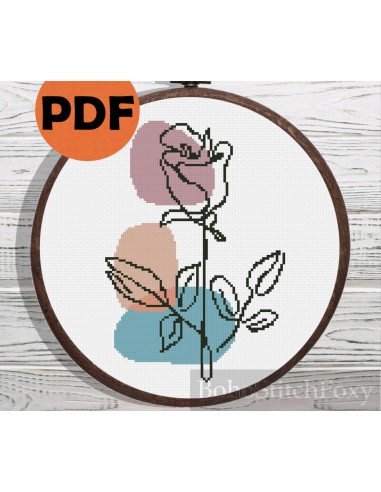 Boho Rose cross stitch pattern la chaussure