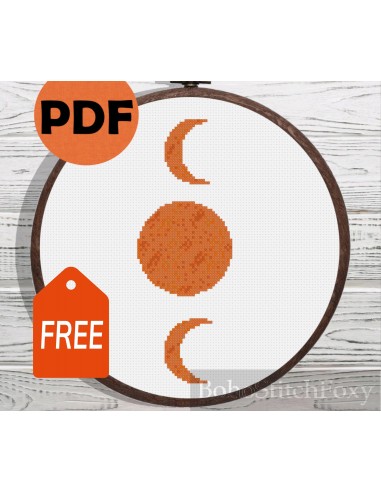 Boho Moon Phases cross stitch pattern d'Europe débarque