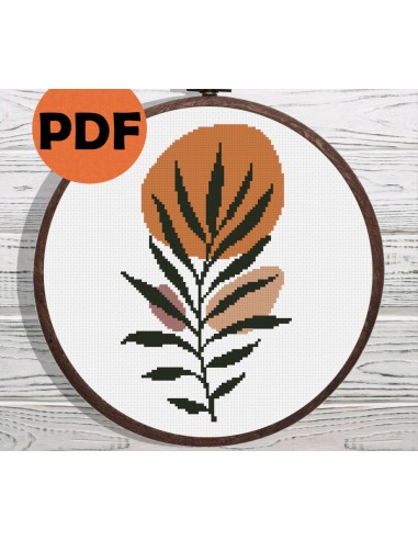 Palm leaves cross stitch pattern prix pour 