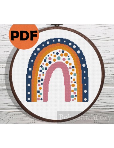 Nursery rainbow cross stitch pattern pas cher 