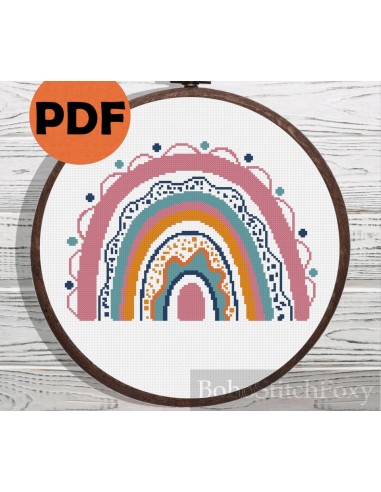 Nursery rainbow cross stitch pattern 50-70% off 