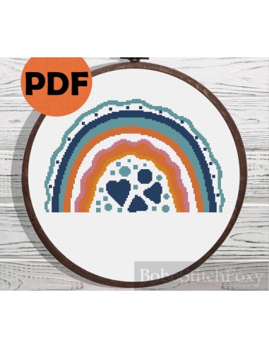 Nursery rainbow cross stitch pattern acheter en ligne