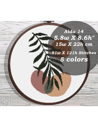 Palm leaves cross stitch pattern pas cher