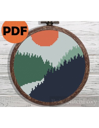 Easy small forest landscape cross stitch pattern 50% de réduction en Octobre 2024