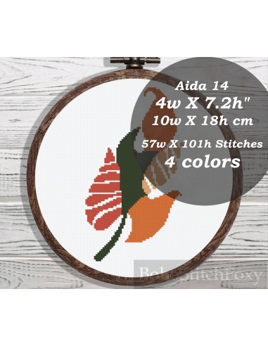 Abstract geometric monstera leaf cross stitch pattern pas cher chine