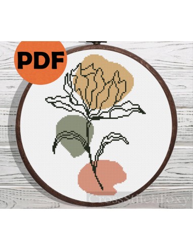 Flower cross stitch pattern s'inspire de l'anatomie humaine