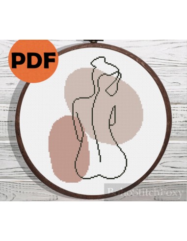 Boho naked woman cross stitch pattern plus qu'un jeu 