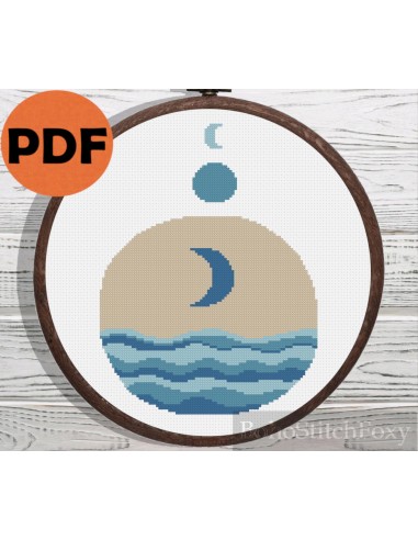 Blue Moon cross stitch pattern Les êtres humains sont 