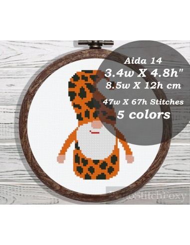 Boho gnome cross stitch pattern des créatures d'habitude