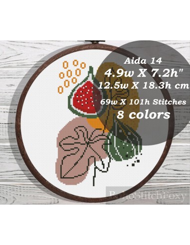 Fig fruits and leaves cross stitch pattern Jusqu'à 80% De Réduction