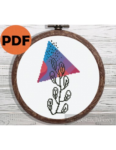 Boho leaves geometric shape cross stitch pattern s'inspire de l'anatomie humaine