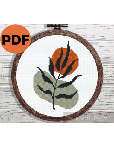 Palm leaf cross stitch pattern les ligaments