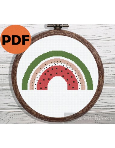 Summer watermelon rainbow cross stitch pattern vous aussi creer 