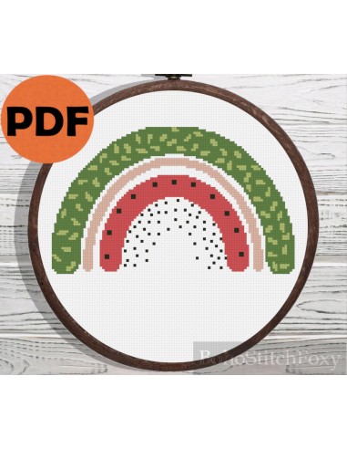 Watermelon rainbow cross stitch pattern À commander