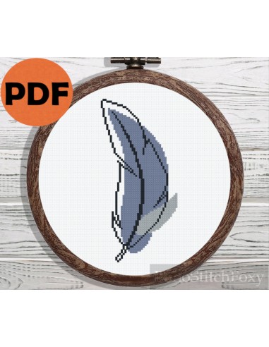 Boho feather cross stitch pattern Amélioration de cerveau avec