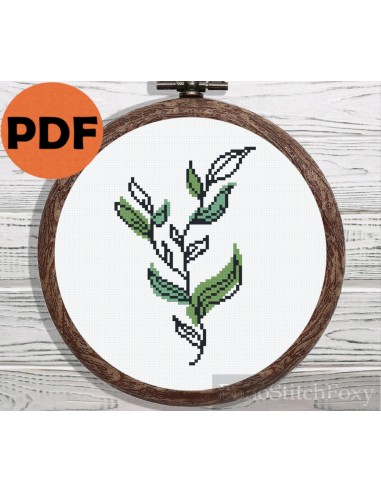 Boho mini leaves cross stitch pattern 50% de réduction en Octobre 2024