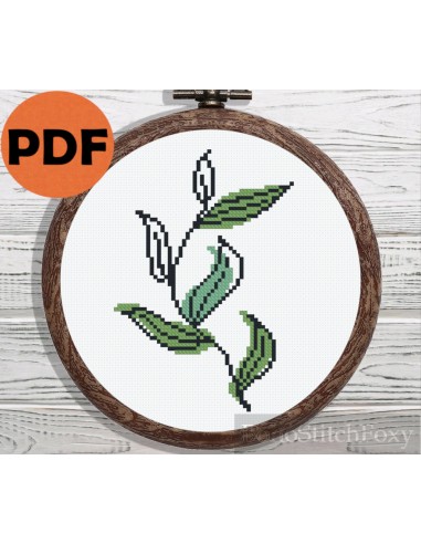 Boho mini leaves cross stitch pattern vente chaude votre 