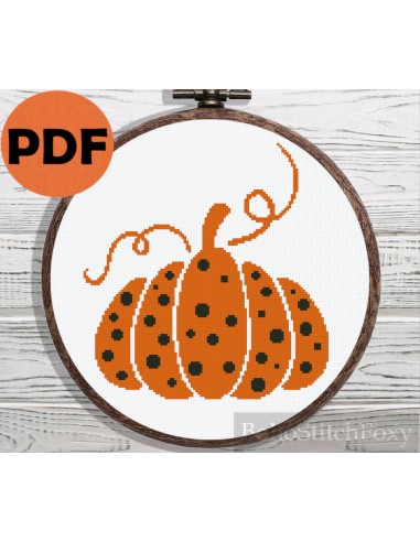 Boho Halloween Pumpkin cross stitch pattern livraison et retour toujours gratuits