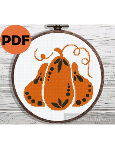 Halloween Pumpkin boho cross stitch pattern meilleur choix