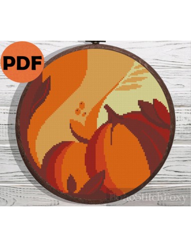 Thanksgiving pumpkin boho cross stitch pattern Véritable concentré