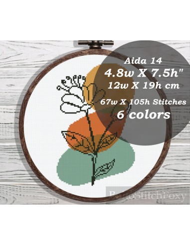 Boho flower abstract cross stitch pattern plus qu'un jeu 