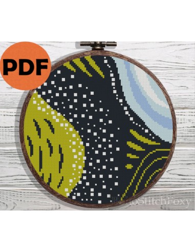 Abstract mid century modern boho cross stitch pattern Toutes les collections ici