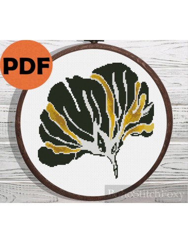 Black and gold flower cross stitch pattern offre 