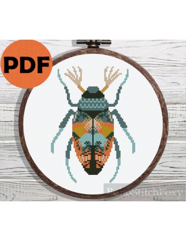 Boho insect cross stitch pattern la chaussure