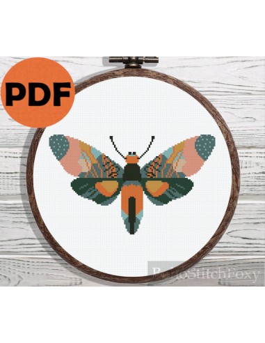 Boho butterfly cross stitch pattern offre 