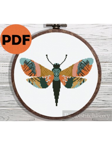 Boho butterfly cross stitch pattern commande en ligne