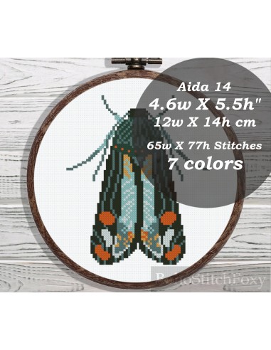 Boho moth cross stitch pattern Venez acheter