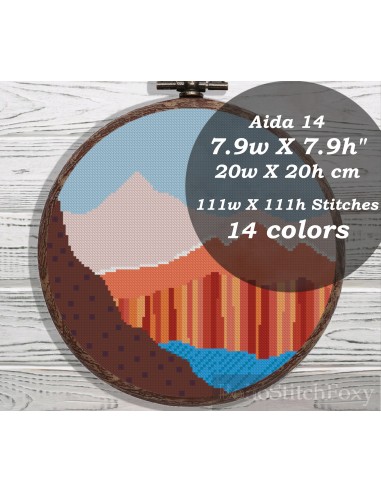 Boho scenery landscape cross stitch pattern les ctes