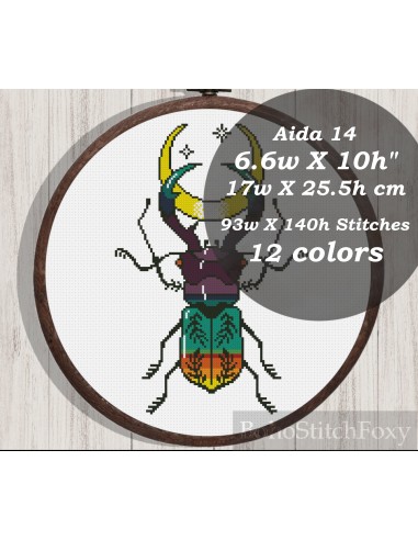 Boho bug cross stitch pattern livraison gratuite