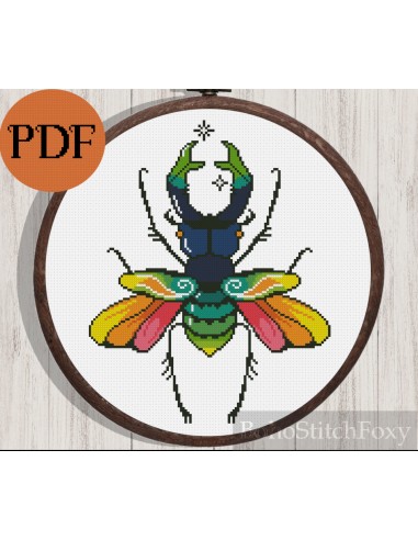 Boho bug cross stitch pattern de votre