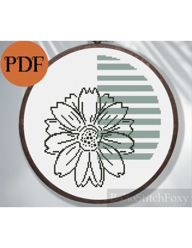 Abstract flower cross stitch pattern pas cheres