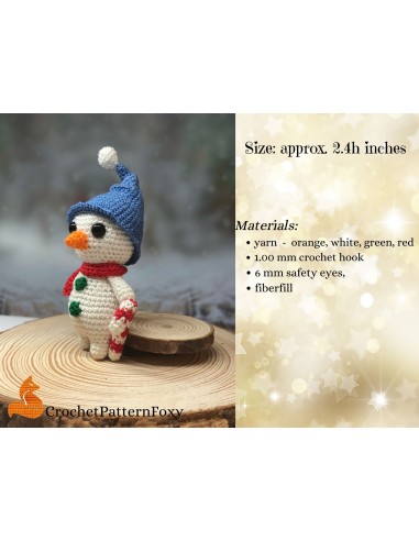 Snowman Crochet Pattern Amigurumi 2 - 3 jours ouvrés.