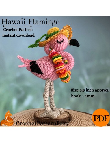 Hawaii Flamingo Crochet Pattern Amigurumi store